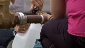 Red Cross volunteers helped supply water post-Arthur