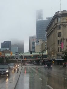 Winnipeg rain fog