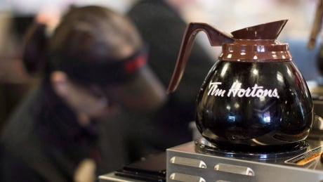 Freshly-brewed coffee sits on a hot plate in a Tim Hortons outlet in Oakville, Ont., on Sept. 16, 2013. Tim Hortons coffee