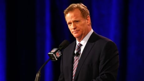 NFL Commissioner Roger Goodell speaks during a press conference prior to the upcoming Super Bowl XLIX at Phoenix Convention Center on January 30, 2015 in Phoenix, Arizona. Roger Goodell