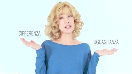 A video released ahead of the Pontifical Council for Culture's plenary assembly on women's issues features Italian actress Nancy Brilli. She asks viewers questions such as Who are you? What do you do? What do you think about yourself as a woman? Here, Brilli appears to balance the words difference and equality. Vatican assembly on women's issues