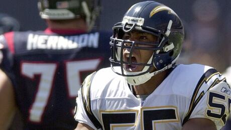 Linebacker Junior Seau, elected posthumously, was the only first-time eligible candidate to get into the Pro Football Hall of Fame. He committed suicide at age 43 in 2012. junior-seau-halloffame