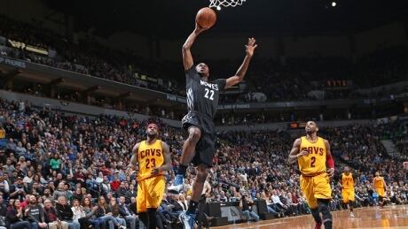 Minnesota Timberwolves forward Andrew Wiggins scored a career-high 33 points against LeBron James and the Cleveland Cavaliers on Saturday. ANDREW WIGGINS