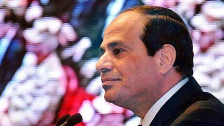 In this Sunday, Feb. 1, 2015 photo provided by Egypt's state news agency MENA, Egyptian President Abdel-Fattah el-Sissi, center, speaks during a meeting with top police and army generals, politicians and religious leaders in Cairo, Egypt. El-Sissi spoke publicly for the first time about the recent shooting death of Shaimaa el-Sabbagh during a peaceful protest, offering condolences to her family and all Egyptians "pained" by her death. Activists and witnesses at the rally blame the police for her death. Egypt's top prosecutor has ordered an investigation into the killing. (AP Photo/MENA, Mohammed Samaha) Mideast Egypt Killed Protester