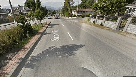 Police are looking for the driver of a stolen black Ford F350 who caused a spectacular crash at 98 Avenue and Scott Road in Surrey. 98th and 120 Surrey BC