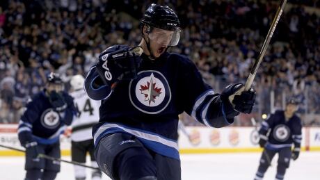 Winnipeg Jets forward Tyler Myers' goal started a flurry of scoring in the second period against the Los Angeles Kings. HKN Kings Jets 20150301