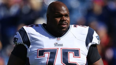 ORCHARD PARK, NY - OCTOBER 12: Vince Wilfork #75 of the New England Patriots warms up before the first half against the Buffalo Bills at Ralph Wilson Stadium on October 12, 2014 in Orchard Park, New York. wilfork-vince-620