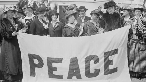 Delegates to the 1915 Women's Peace Conference in The Hague, aboard the MS Noordam. April 1915