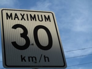 Speed limits Rossland 30 km/h