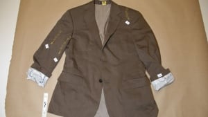 Dennis Oland's brown sports jacket, Sgt. Brian Wentzell photo