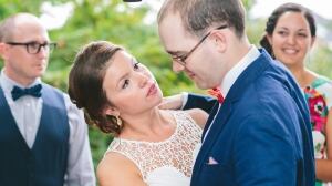 Jemana Elsharkawi, left, is seen on her wedding day with her brother Adam Elsharkawi, who has autism, in this Aug. 8, 2015 handout photo.