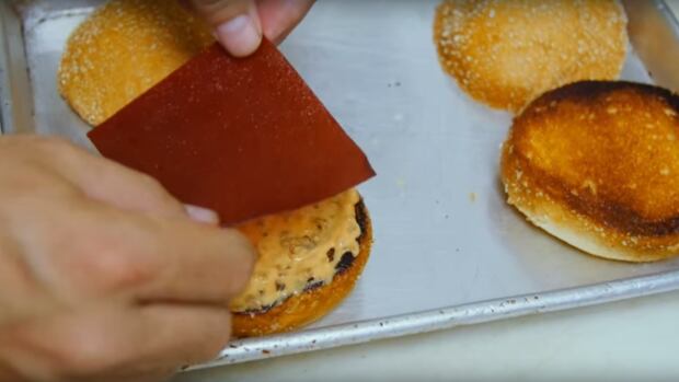 Chef Ernesto Uchimura has created ketchup leathers to combat soggy hamburger buns.