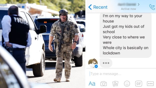 Police officers secure the area after at least one person opened fire at a social services agency in San Bernardino, Calif. Locals have been reacting with fear and anxiety as they check if family and friends are safe.