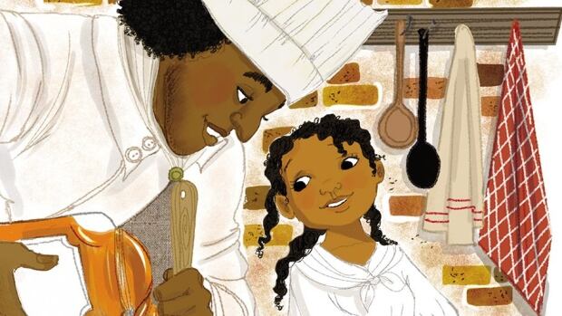 The cover of the book ""A Birthday Cake for George Washington" by Ramin Ganeshram.