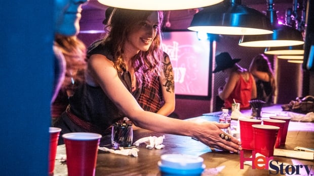 Her Story co-creator, writer and star Jen Richards on set.