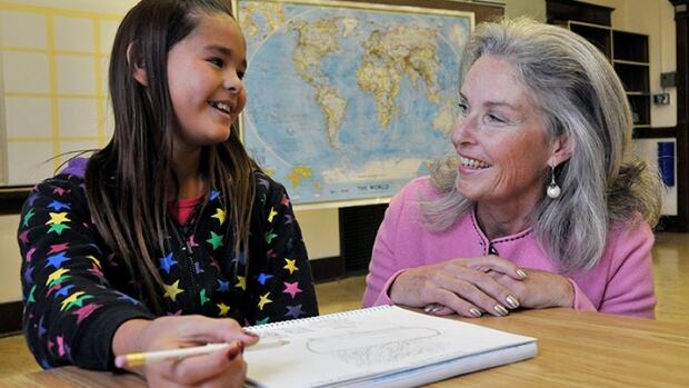 Elizabeth Gouthro, right, of the Calgary Board of Education was recognized by Indspire for her commitment to Indigenous students.