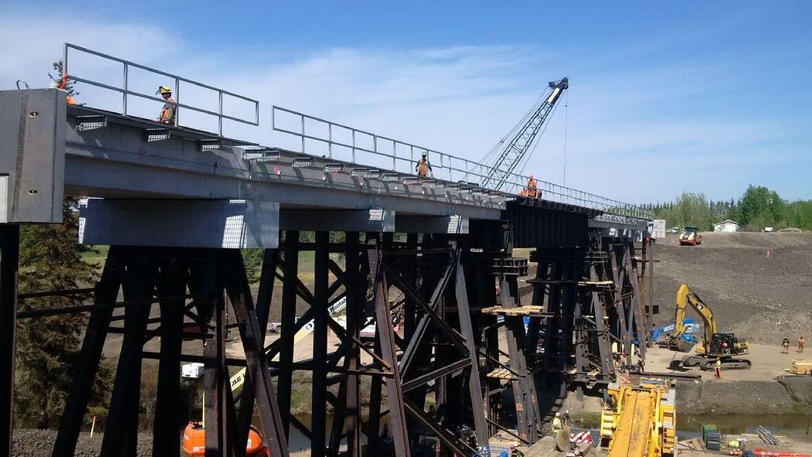 Mayerthorpe's CN trestle bridge rebuilt after major fire Edmonton
