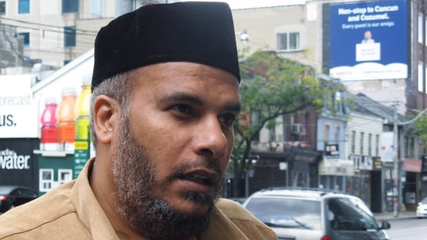 Mahmoud Jaballah speaks to a reporter outside the Federal Court building in Toronto in 2009. Jaballah, an Egyptian, was under a national security certificate because of alleged ties to Al-Qaeda.