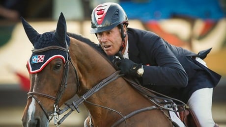 Ian Miller competes at the National equestrian event at Spruce Meadows in Calgary on Thursday. ian-miller
