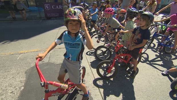 Some determined young cyclists look ready to take on the Ossington Criterium bike race on Saturday.