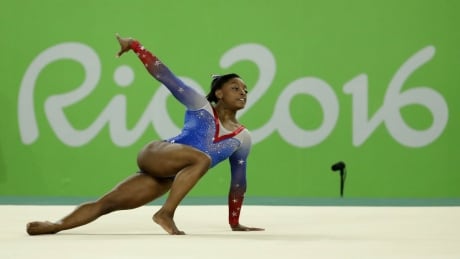 American Simone Biles performs on the floor during the artistic gymnastics women's apparatus final. Simone Biles Rio floor