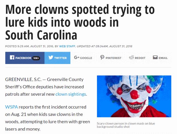 media clown story