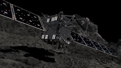 Artist's impression of Rosetta shortly before hitting Comet 67P/Churyumov–Gerasimenko on 30 September 2016. Rosetta impact