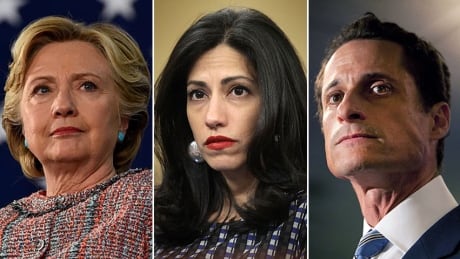 The FBI is investigating whether there is classified information in new emails that have emerged in its probe of Hillary Clinton's private server. The new emails were discovered in a sexting investigation of former congressman Anthony Weiner. Weiner's estranged wife is one of Clinton's top campaign officials Huma Abedin. Hillary Huma Weiner