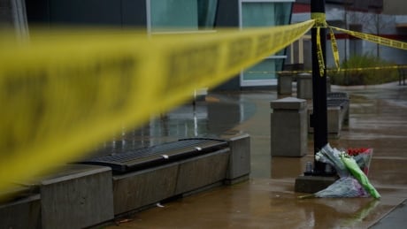 A makeshift memorial at Abbotsford Senior Secondary on Nov 2, 2016. makeshift memorial abbotsford senior high school