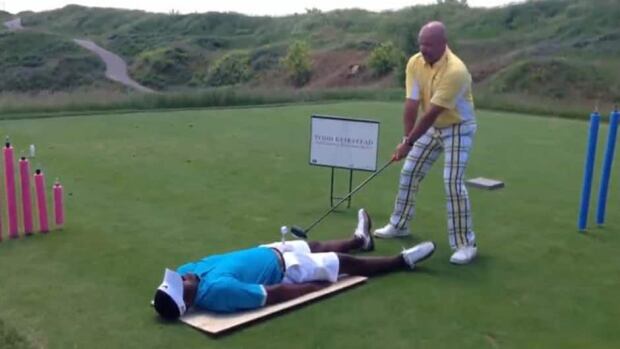 Sure, Detroit Red Wings star Pavel Datsyuk may have been caught on camera playing goalie during a shinny hockey game this summer, but what about Montreal Canadiens defenceman P.K. Subban? The Norris Trophy-winning defenceman spent some time pretending to be a golf tee.