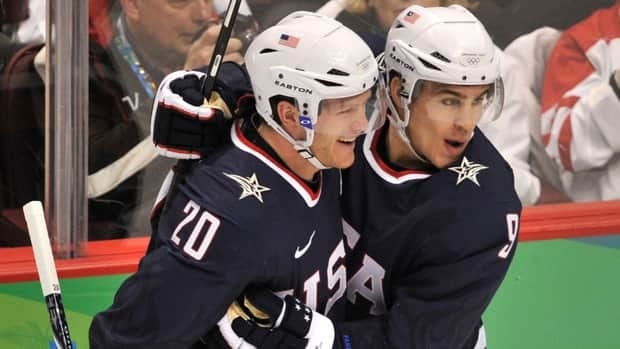 Ryan Suter, left, and Zach Parise, seen here celebrating a goal as members of Team USA during Winter Olympics in Vancouver in 2010, both signed lucrative long-term with the Minnesota Wild.