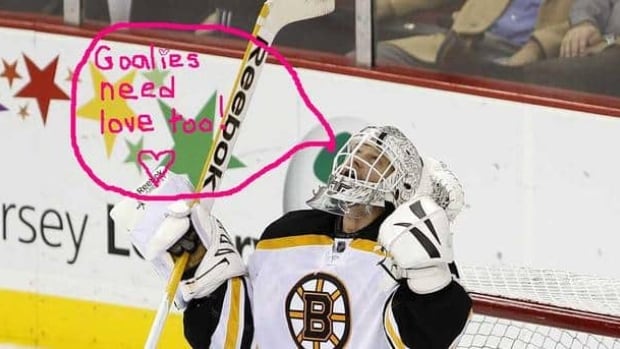 This Valentine's Day, it appears as though Boston Bruins' goaltender Tim Thomas is looking for love just like everyone else.