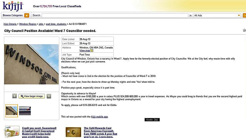 Help Wanted Kijiji Ad Criticizes Windsor Council Decision Cbc News Help Wanted Kijiji Ad Criticizes Windsor Council Decision Cbc News