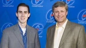 Michael Sona with Stephen Harper