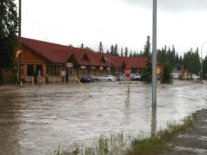 Cars stranded