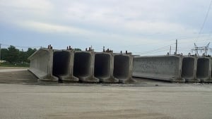 Girders in storage