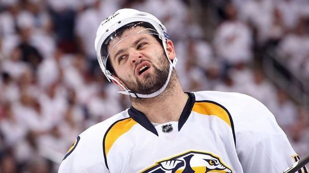 Alexander Radulov of the Nashville Predators, shown in this file photo, will not be suiting up for the team on Wednesday after being suspended for violating team rules, along with teammate Andrei Kostitsyn.