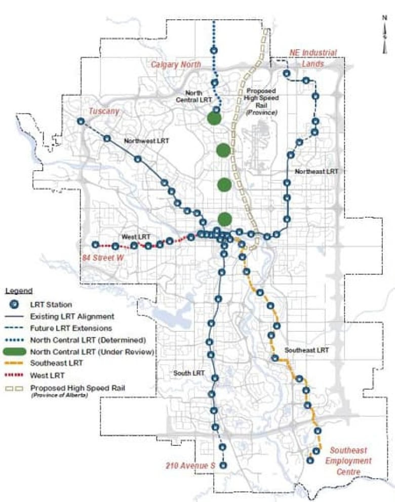 Calgary C Train Map Future North C-Train Route To Be Re-Considered | Cbc News