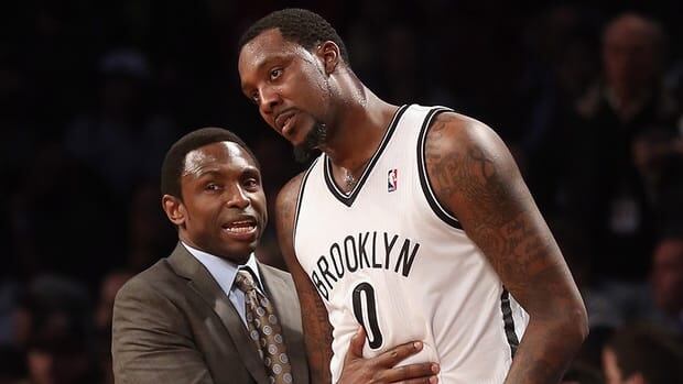 Brooklyn Nets' Andray Blatche, right, as well as Kris Humphries were two of several current and former NBA players to comment about the firing of the team's head coach Avery Johnson, left, on Twitter on Thursday afternoon.
