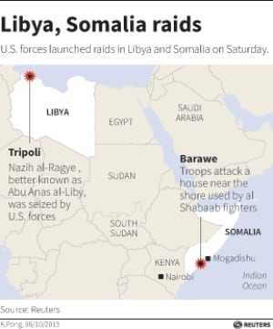 Libya and Somalia raids map
