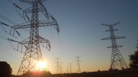 A transmission tower near Hanover, Ont. New power plants and high voltage lines, made of copper and aluminum, will help to drive energy costs. 6654441at220