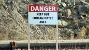 Giant Mine contaminated area sign