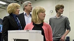 Stephen Harper votes in 2011