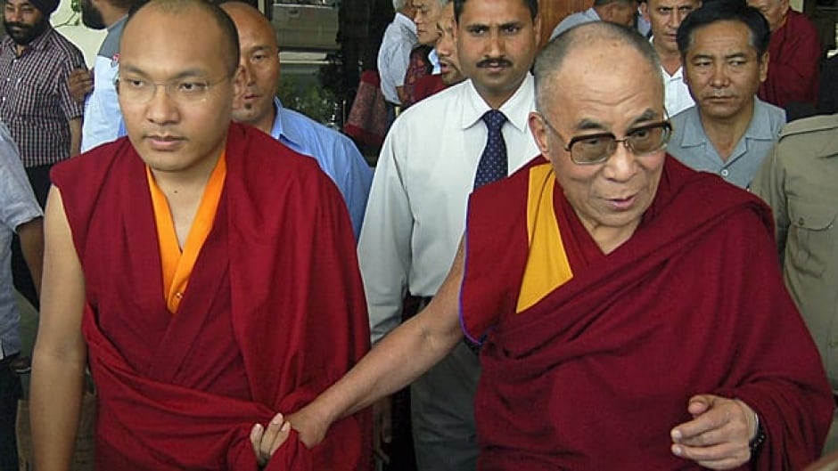 Karmapa Lama, known as Ogyen Trinley Dorje, with Tibet's spiritual leader the Dalai Lama in northern India in May 2011. (Reuters)
