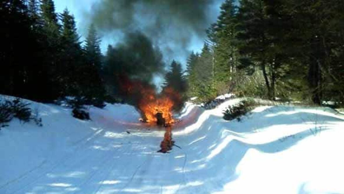Couple rattled as SkiDoo catches fire CBC News