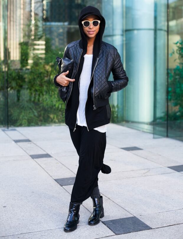 On the street at Fashion Week