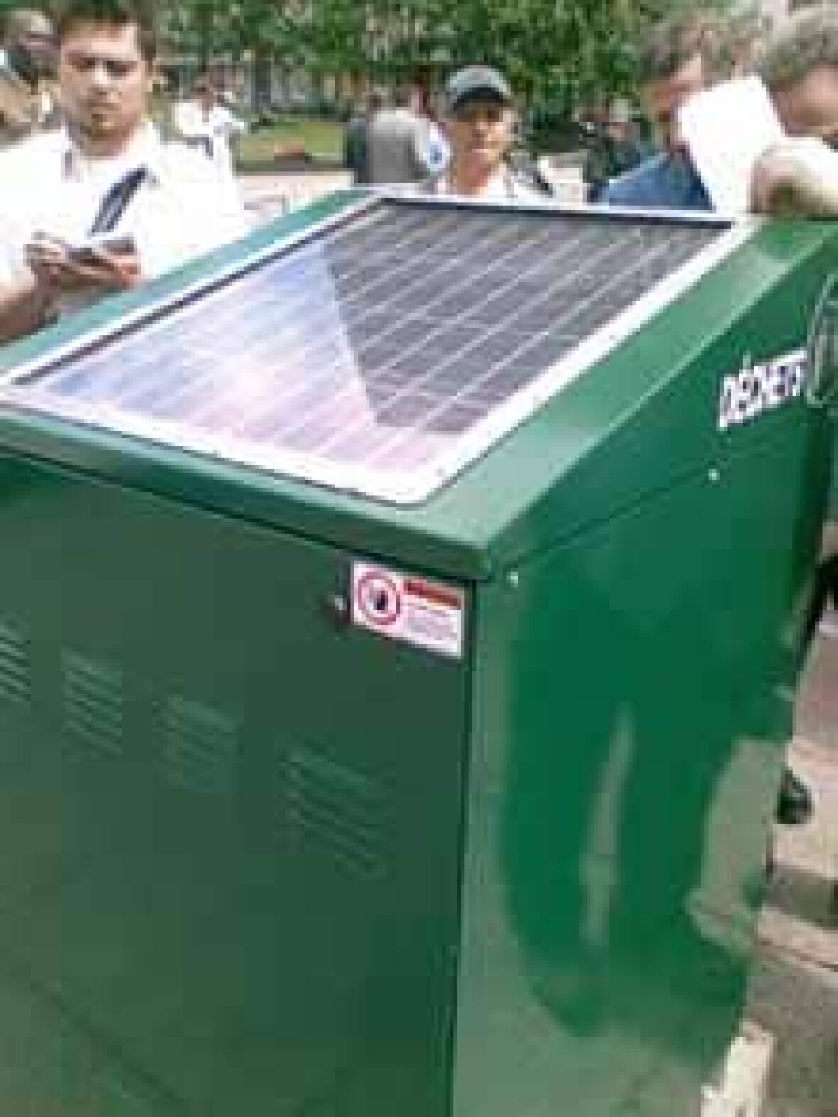 Solar power trash bins hit Montreal streets CBC News
