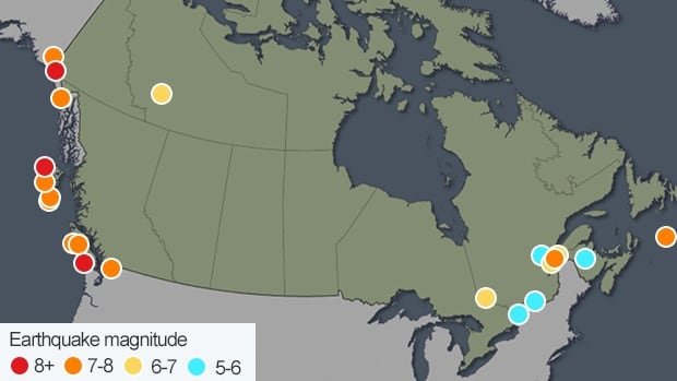 Strong earthquake canada