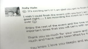Jody Hale love letter email