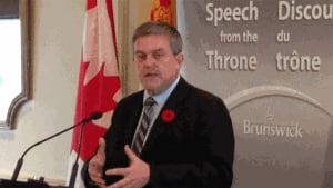 Premier David Alward delivered the throne speech on Tuesday